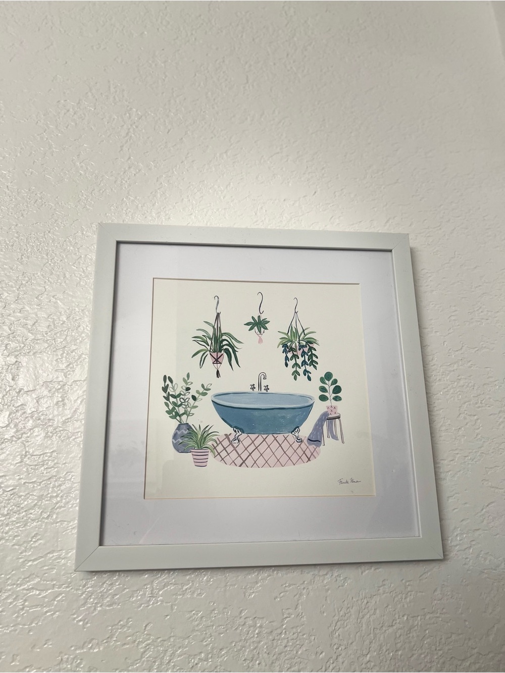 Blue Bathtub Botanical Wall Art Print